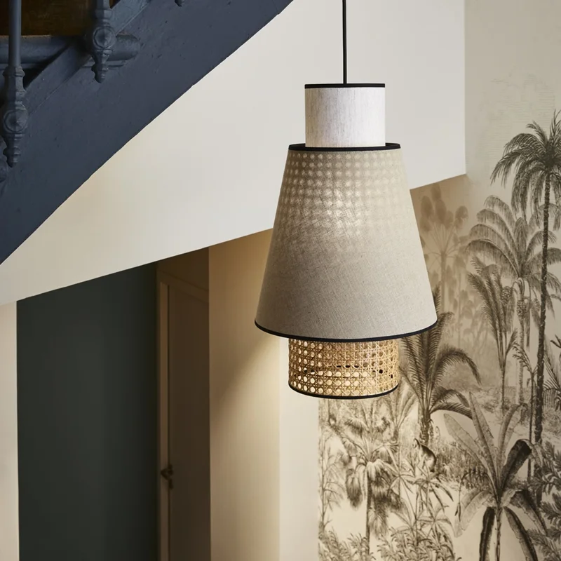 Сингапур подвесные светильники винтажные искусственная ткань из бамбука для