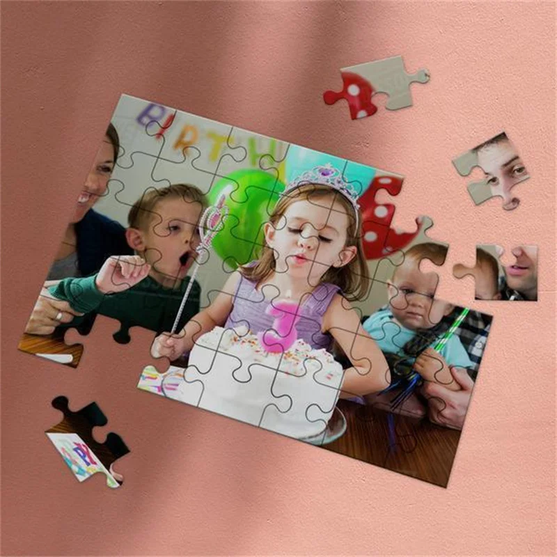 Personalized Wood Photo Puzzle Gifts,Custom Family jigsaw for Mothers Day