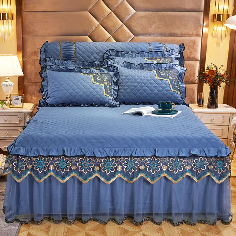 Luxurious Bed Skirt Bedspreads Bed Cover 1/3 Pcs Bed Sets Bed Spread Beautiful Bedding Blanket for Cal Queen/King Size