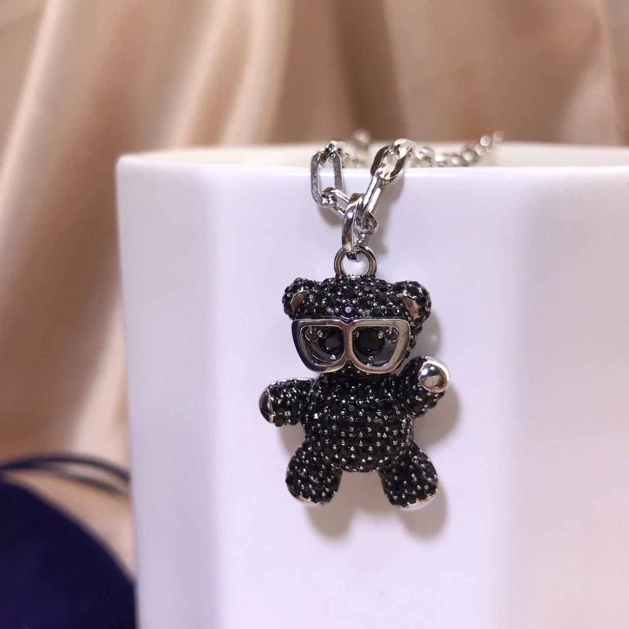 PANDOO Мода 925 серебро оригинальные аксессуары милый ребенок глазурь плюшевый