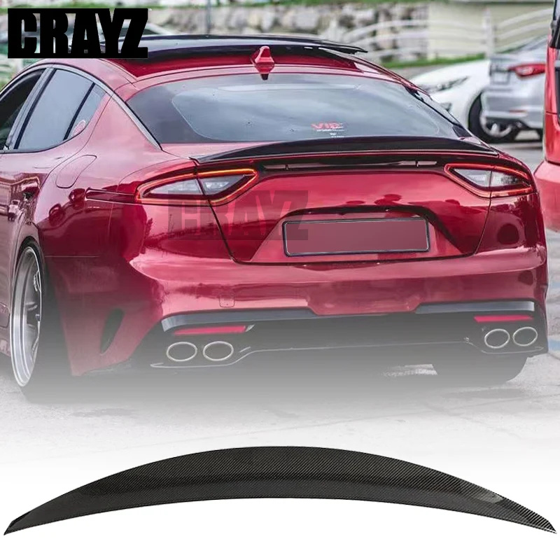 Спойлер KIA K8 Stinger настоящее глянцевое заднее крыло из углеродного волокна