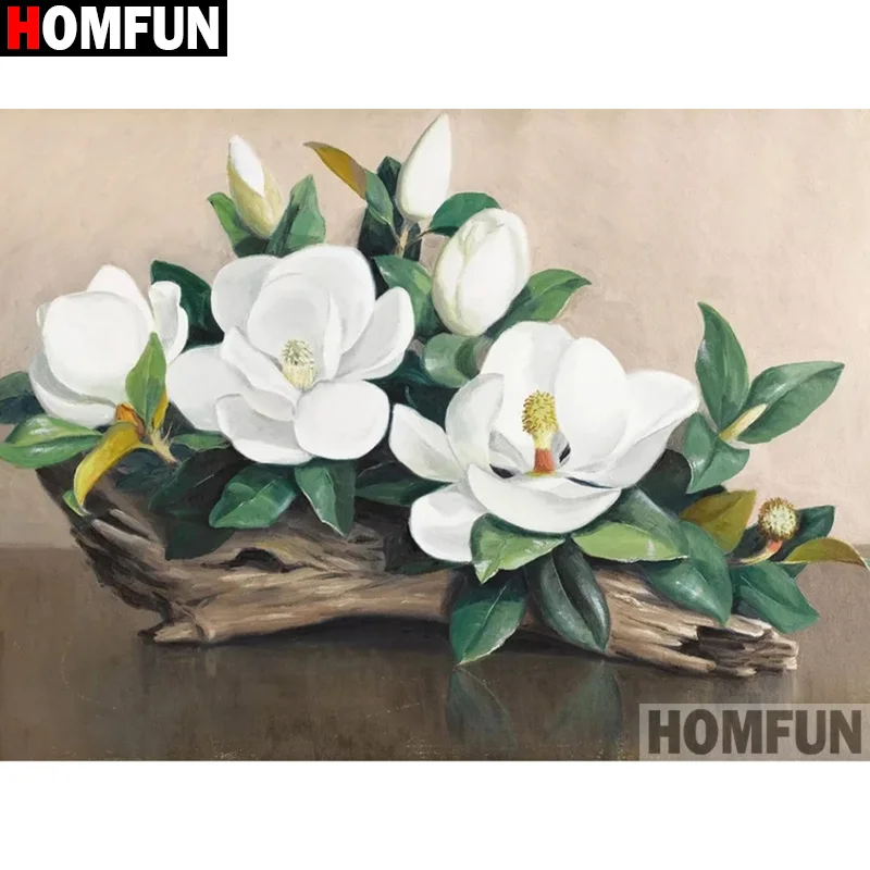 

Алмазная 5D Вышивка HOMFUN «сделай сам», картина «пейзаж, дом, цветок», вышивка крестиком, украшение для дома