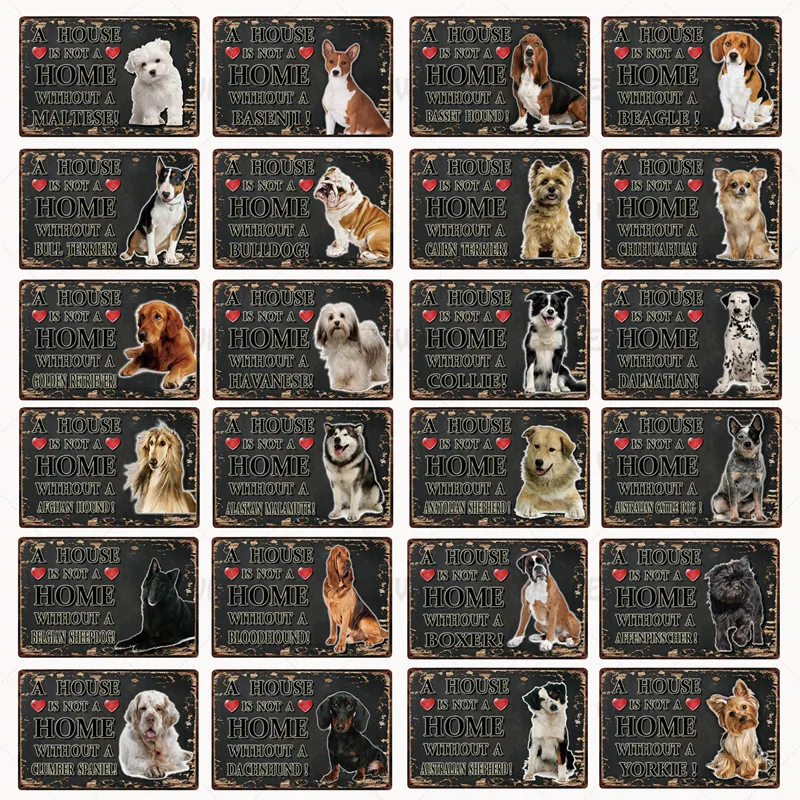 

Pets Dog Pit BullBullDog Chihuahua Boxer Metal Sign Tin Poster Home Decor Bar Wall Art Painting 20*30 CM