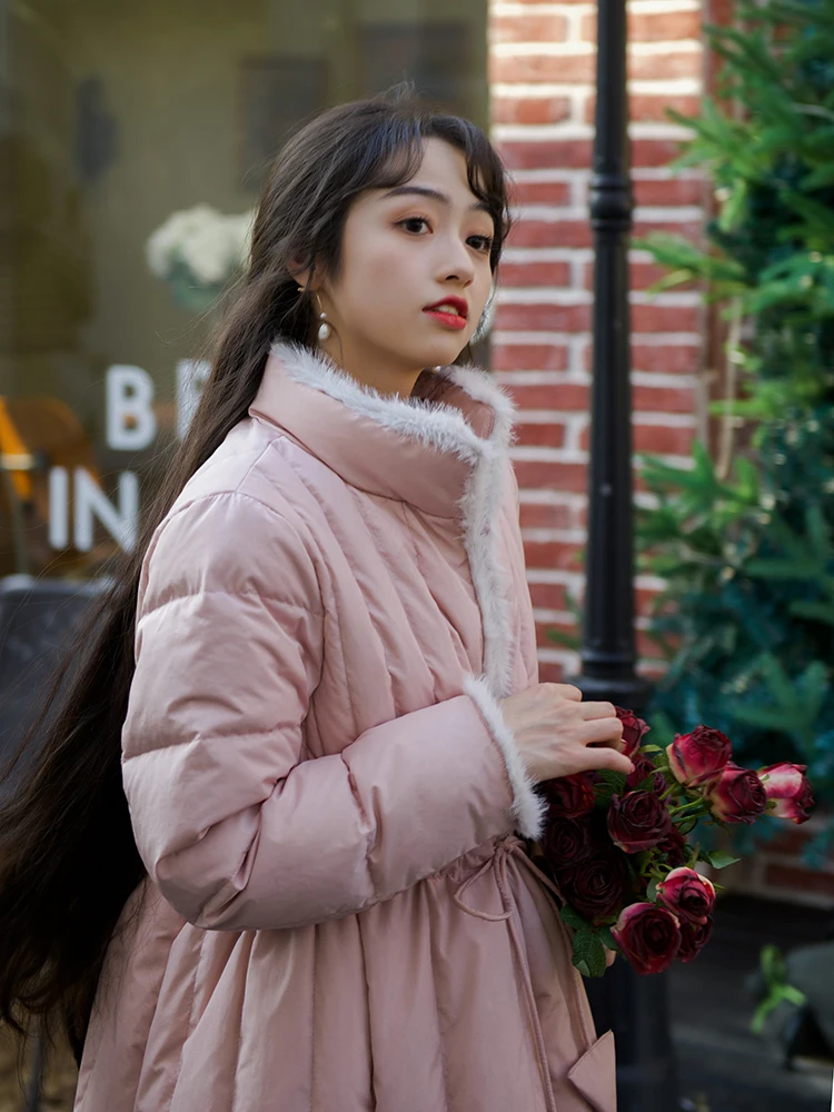 2023 Style Pink White Duck down Light Warm down Jacket