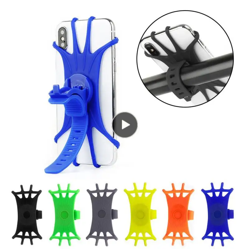 

Phone Holder Upgraded Safe Motorcycle Stand 360 Rotatable Silicone Pull Type Silicone Support For Mobile Phone Phone Accessories