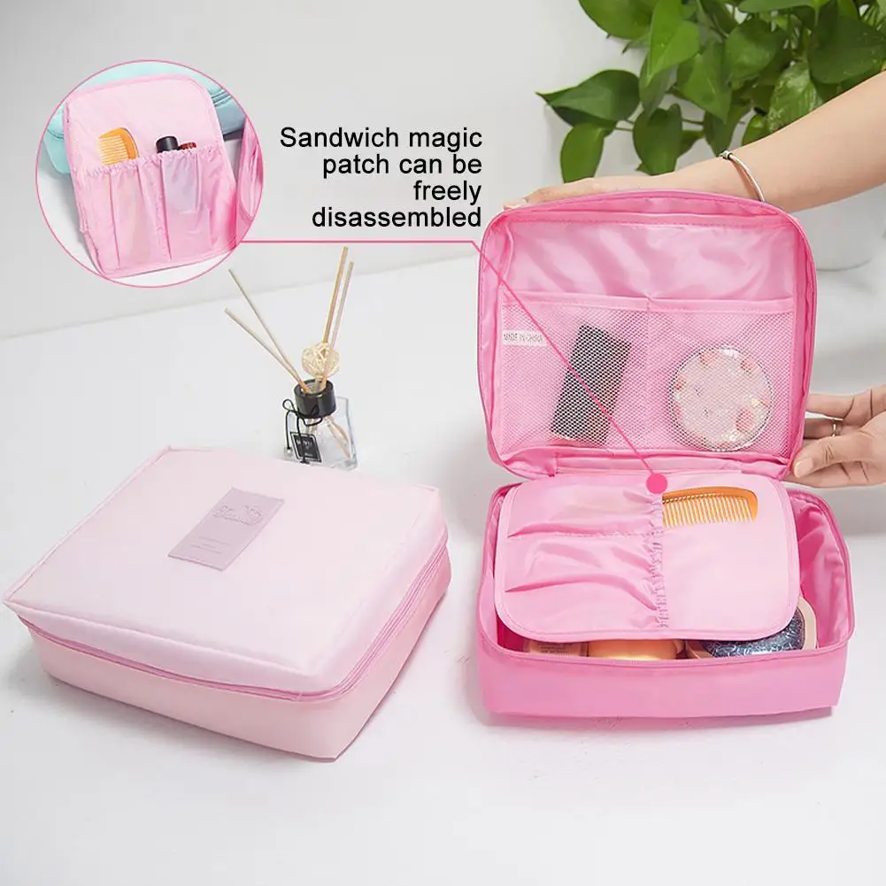 

Multifunction Travel Cosmetics Storage Bag Toiletries Capacity Multiple Compartments Large Makeup Cases Up Bag Organizer Ma B0H4