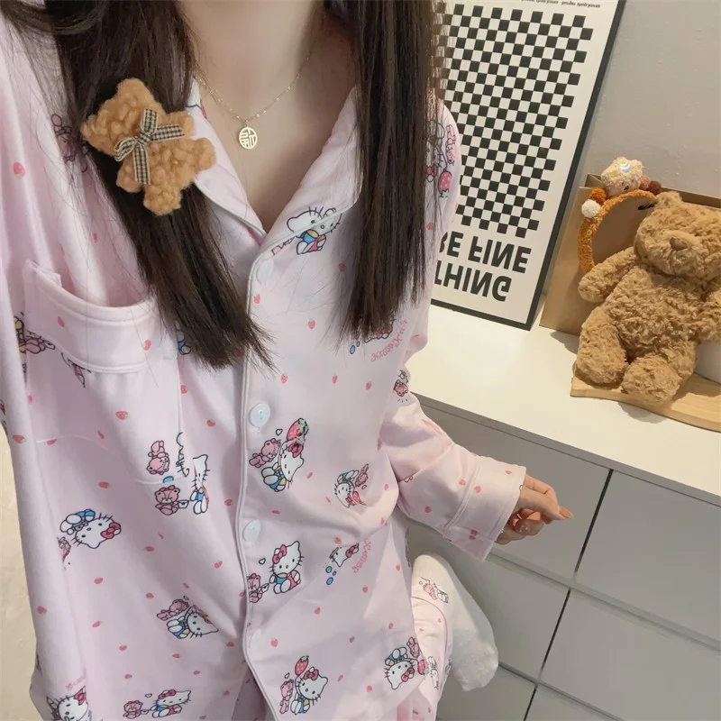 Пижама Sle женская утепленная корейский Кардиган с длинным рукавом штаны домашняя