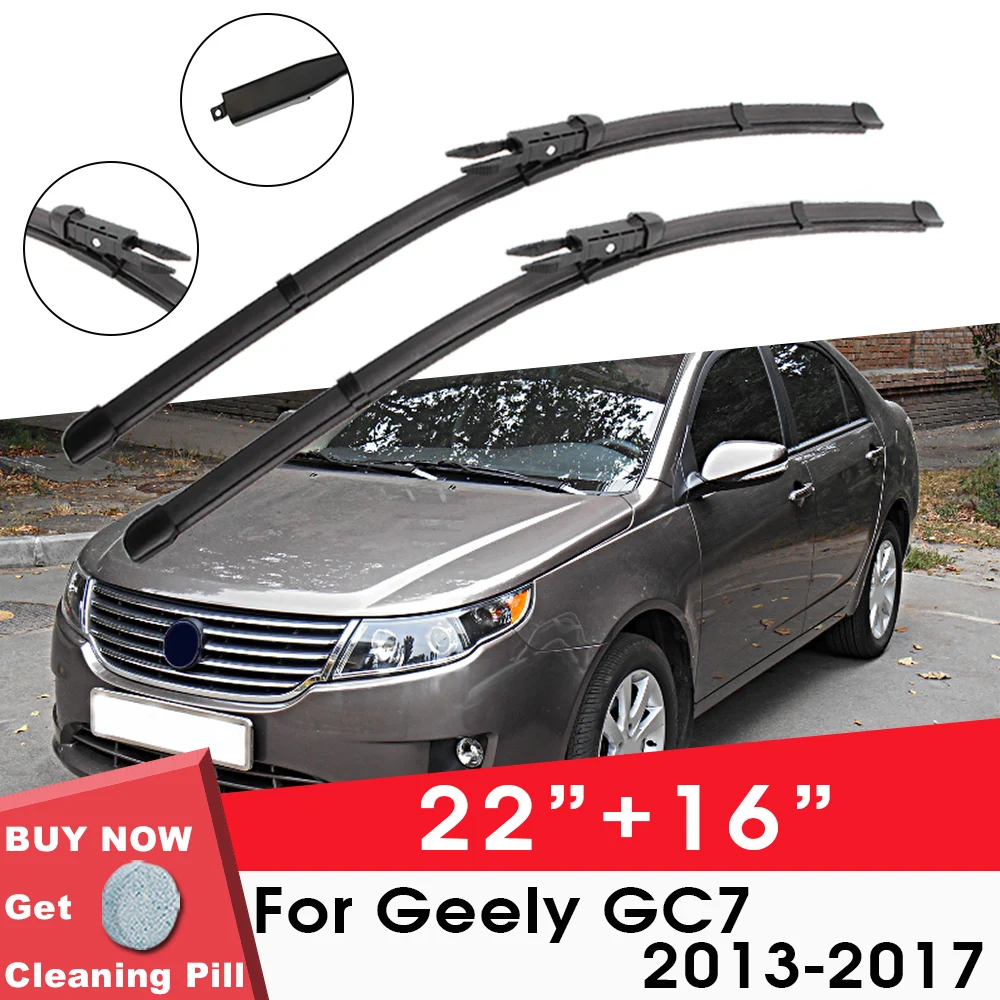 

Car Wiper Blade Front Window Windshield Rubber Silicon Gel Refill Wiper For Geely GC7 2013-2017 22"+16" Car Accessories