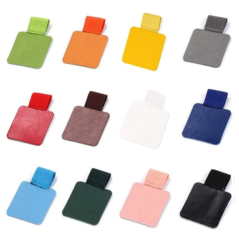 

12Pcs Self-Adhesive Leather Pencil Holder With Elastic Loop Pencil Loop For Notebook Planners Calendars Clipboards