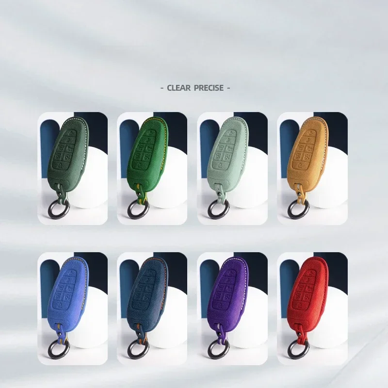 Top Suede Car Key Case Cover Fob for Hyundai Palisade 2023 Tucson Santa Fe 2021 2022 Atos Solaris Prime Nexo Sonata Staria Ioniq