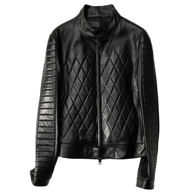 

Модная одежда из натуральной овечьей кожи, осень 2023, новая мотоциклетная одежда, женские кожаные куртки