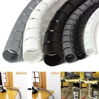 the new1pc 1m 1025mm cable spiral wrap tidy cord wire banding loom storage organizer pc tv wire winding tube wire sleeves