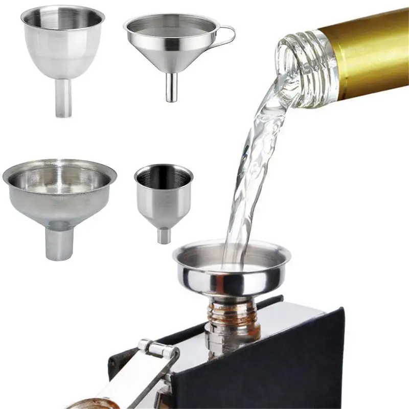 

Stainless Steel Funnel Filling Bottle Tool Hanging Hole Cone Shape Oil Strainer Detachable Filter Wide Mouth Utensil For Liquids