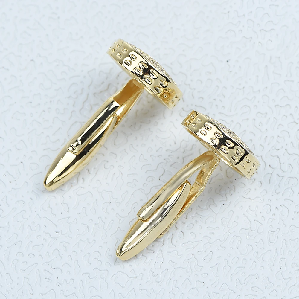 ICEYY высококачественные латунные металлические кубические круглые запонки Ziron