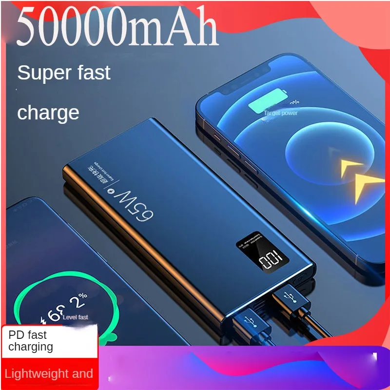 

Power Bank 50000mAh 22.5W Fast Charge Portable Charger Large Capacity Powerbank External Battery For Xiaomi iPhone Huawei