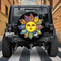 sun moon multicolor spare tire cover with or without backup camera hole spare tire cover for jeep travel trailer camping jee