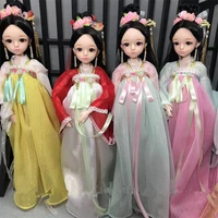 chinese style 60cm bjd doll ancient costume hanfu doll 13 joints 3d eye long eyelashes girl hanfu accessories cute girl gift