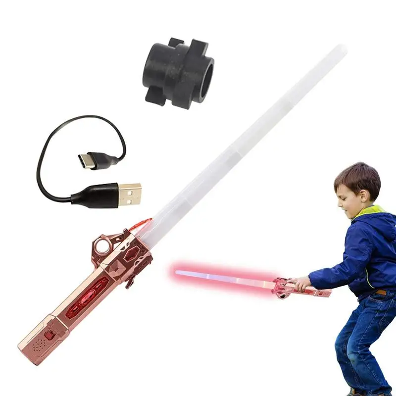 

Flashing Lightsaber With Battle Sound Effects Lighting Double Swords Toys Sound Light Flash Lightstick Glow In The Dark For Kids