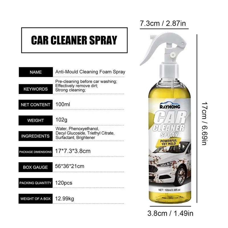 Auto Cleaner Spray Multipurpose Car Seat Leather Glass Cleaner Dust And Dirt Removal Spray For Home Garage Cars Trucks SUVs images - 6