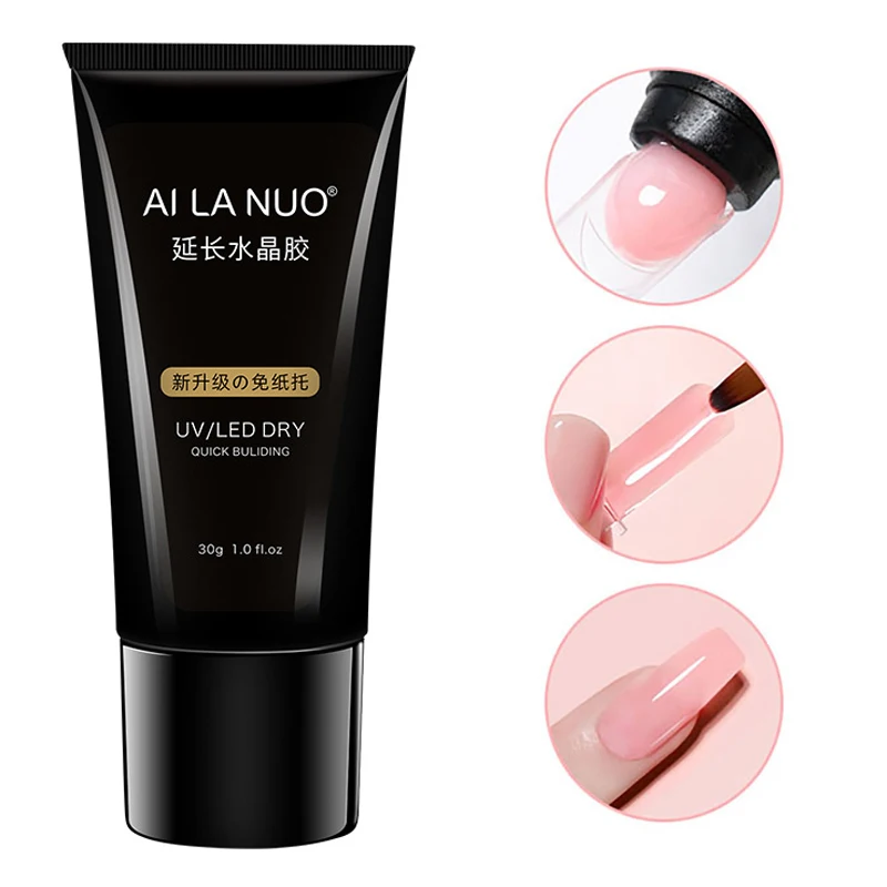 

Poly Nail Gel for Manicure Extension 30ml Fast Drying Crystal Jelly Nail Art Semi Permanent Quick Builder Tips UV Hybrid Varnish