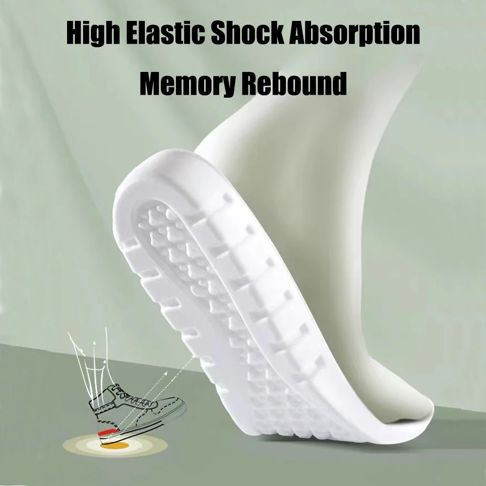 Soft Latex Sport Insoles for Shoes Men High Elastic Shock Absorption Shoe Cushion Feet Arch Support Orthopedic Insoles Women