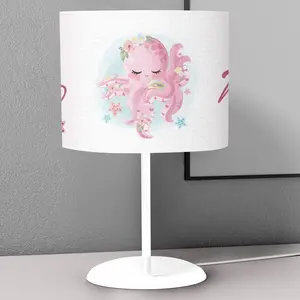Cute Flower Crowned Octopus Kids Bedroom Nightstand Night Desktop Lamp Decorative Lamp Shade Book Reading Light Lantern Bedside