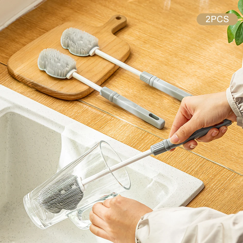 2 шт. инструмент для чистки стеклянной посуды кружки выдвижная гибкая ваза