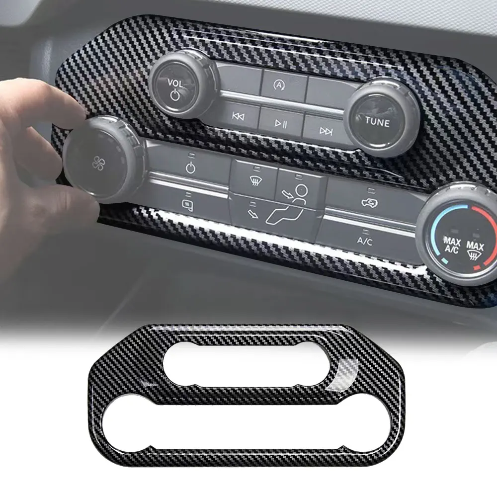 

ABS Carbon Fiber Car Center Console Air Conditioning Mode Button Frame Trim For Ford Bronco 2021 2022 2023
