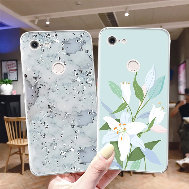 

For Google Pixel 5 Case Flower Phone Case for Pixel 4 4a 3 3a 2 XL Soft TPU Silicone For Pixel 4XL 5 XL 3XL Marble Covers Fundas