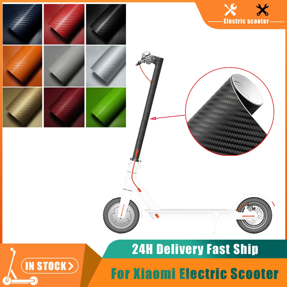 Skateboard 30cmx127cm 3D Carbon Fiber Stickers for mijia pro M365 Electric Scooter Decoration Decal Cover Sticker Replacement