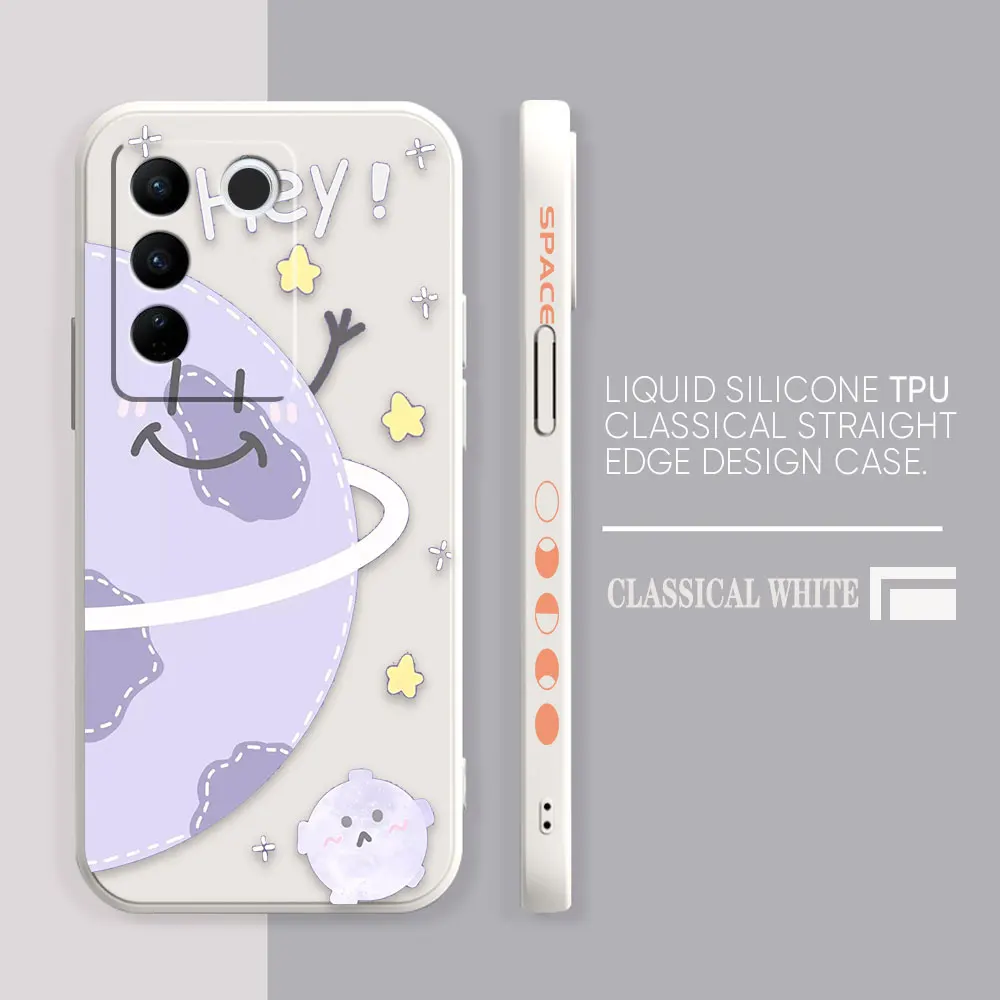 Case For VIVO S5 S6 S7 S9 S9E S10 S12 S15 S16 S16E V19 V20 V21 V23 V25 V27 PRO 5G Case Funda Cqoue Shell Hey Cartoon Earth Star
