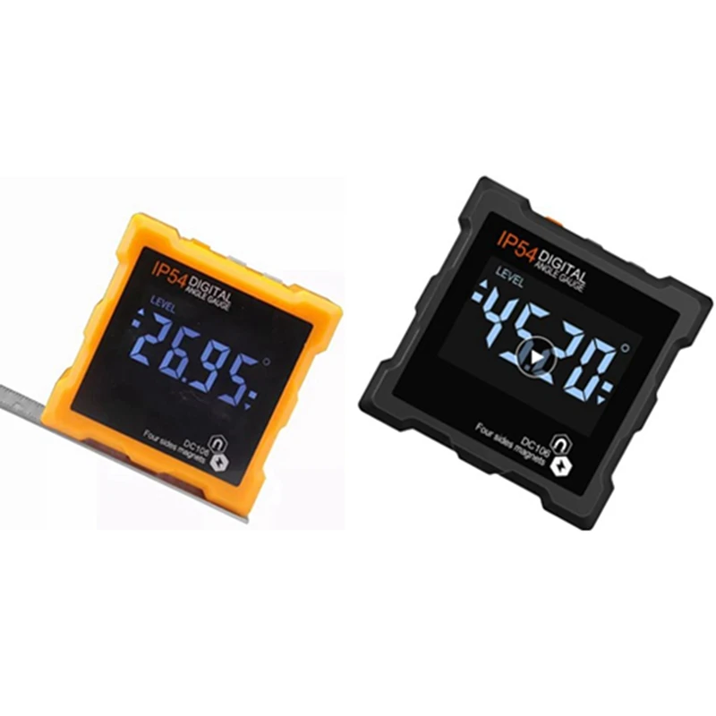 

Digital Protractor Inclinometer Electronic Level Box Four Sides Strong Magnetic Base Angle Measuring Gauge
