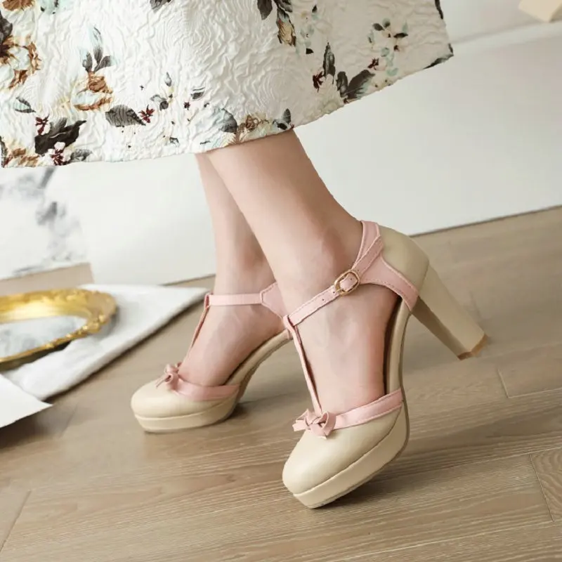 QPLYXCO коллекция 2022 года летние модели босоножки с бантом на платформе и блочном