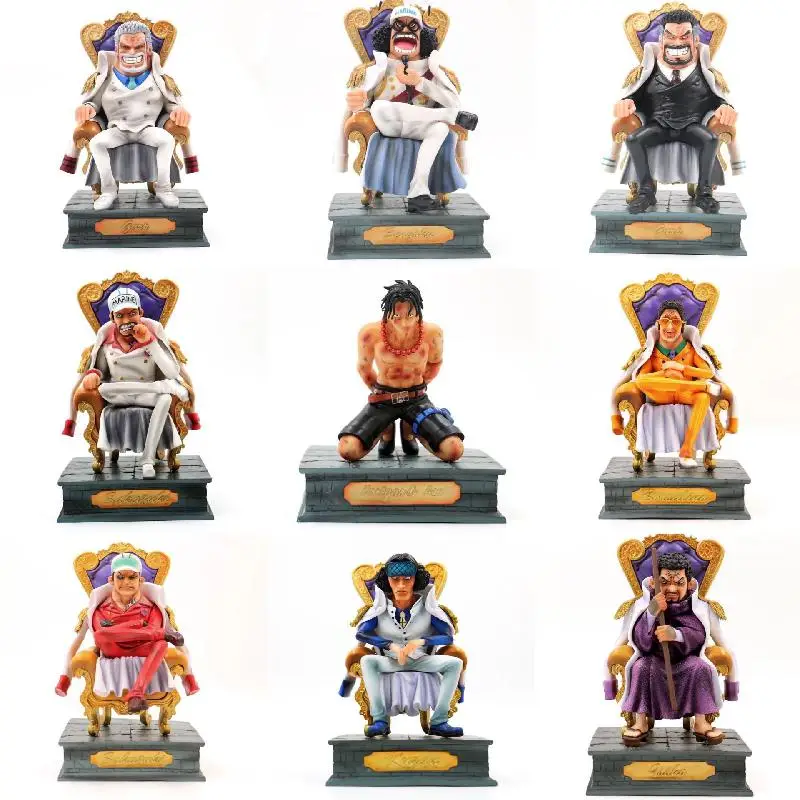 

20cm Anime One Piece Action Figures Navy Admiral Seat Gk Throne Green Pheasant RedDog Yellow Ape Fuji Tigersengoku Kapu Sitting