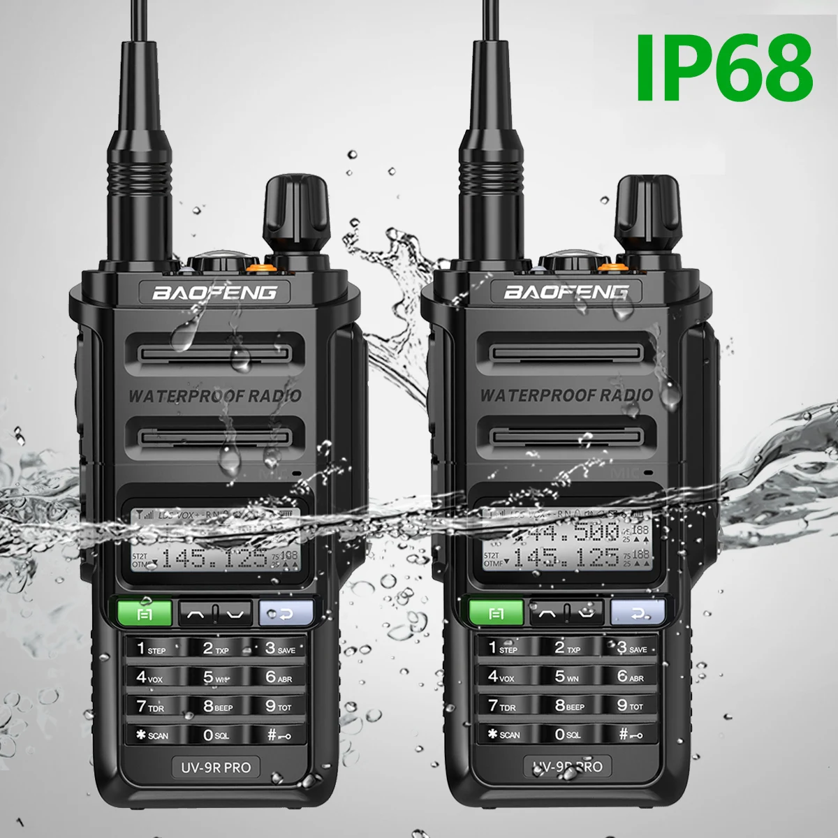 

2PCS Baofeng UV-9R PRO IP68 Waterproof Dual Band 136-174/400-520MHz Ham Radio Upgraded Of UV9R Walkie Talkie Long Range UV-XR