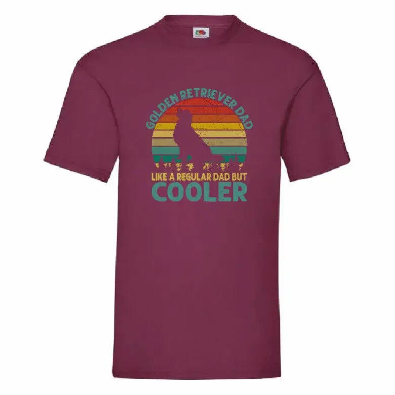 Золотистый ретривер папа как обычный но кулер футболка Small-2XL