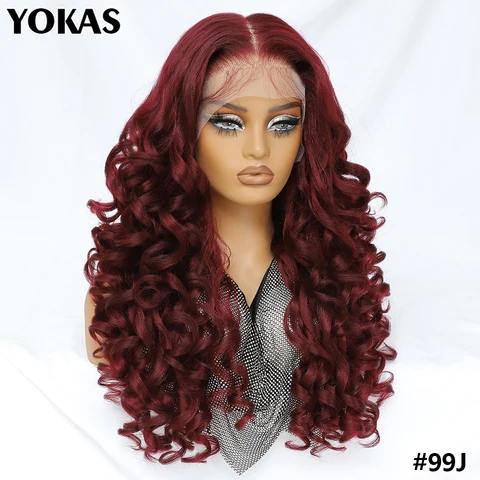 Синтетические кружевные парики YOKAS 13x6 розовые блондинки