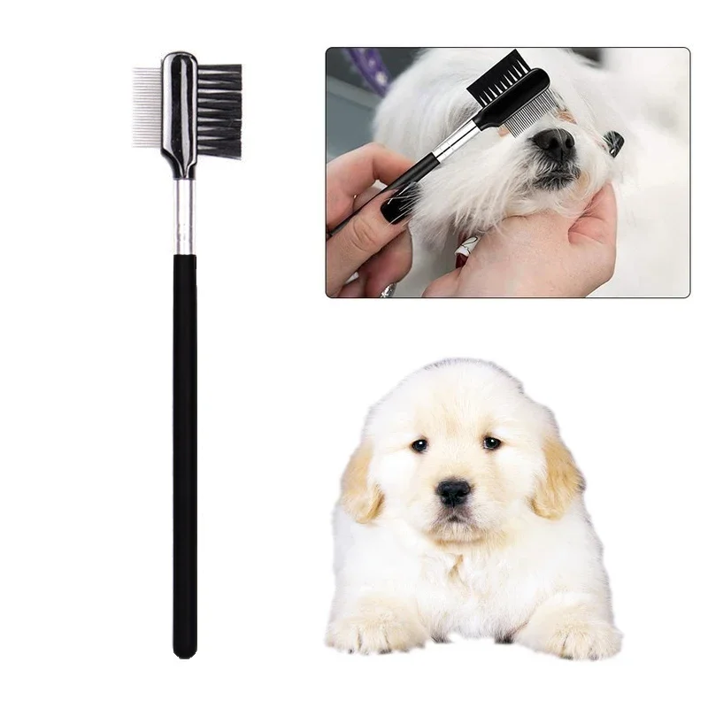 

Double-Sided Head Pet Eye Comb Brush Pet Tear Stain Remover Comb Cleaning Grooming Brush For Small Cat Dog Pets Accessories