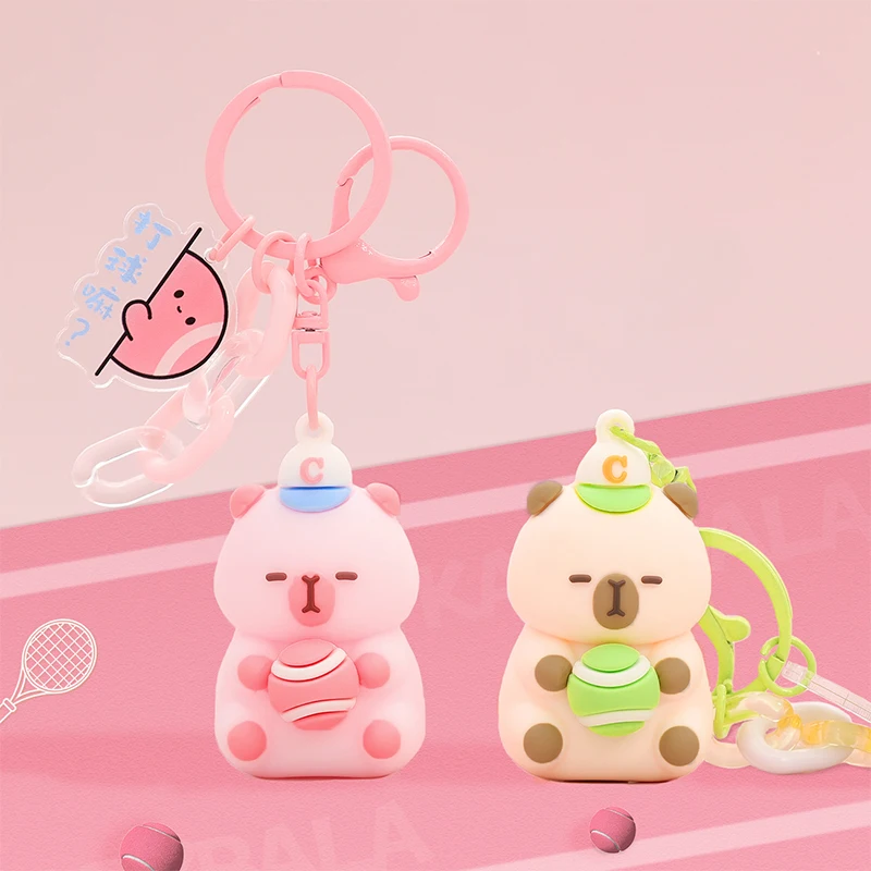 Креативный мультяшный милый брелок для теннисной капибары Подвеска женщин и