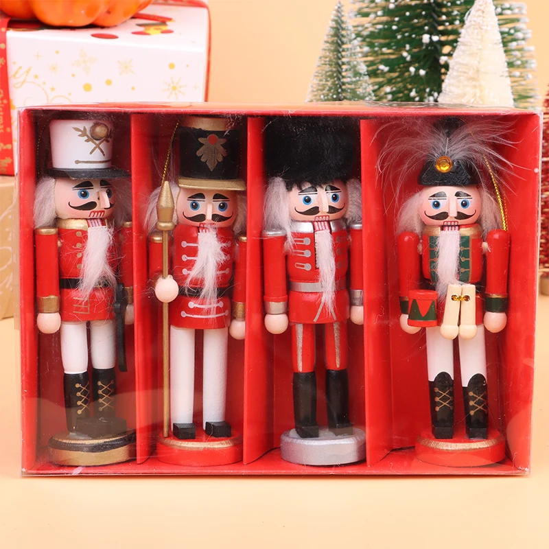 

12CM Nutcracker Puppet Soldier Ornaments Christmas Tree Pendant Desktop Decoration Cartoons Mini Soldiers Band Dolls Home Decor