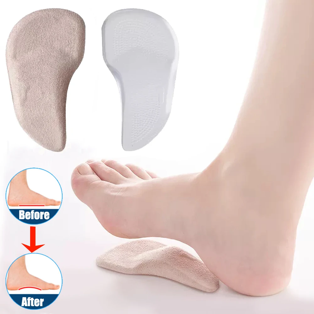 Silicone Orthopedic Insoles for Shoes Women Men Arch Support Gel Insoles for Flat Feet Plantar Faciitis Pain Relief Shoe Pads