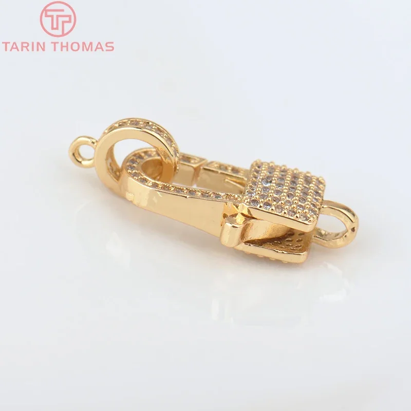 (3308) 1 шт. 11x28 мм 24-каратное золото латунь с цирконом ожерелье браслет