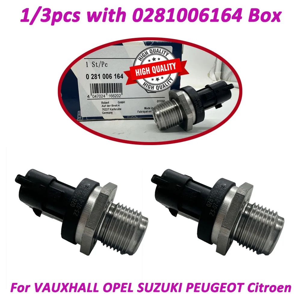 В наличии 1/3 шт. Датчик давления в топливной рампе 0281006164 Для Alfa Romeo VAUXHALL OPEL SUZUKI PEUGEOT
