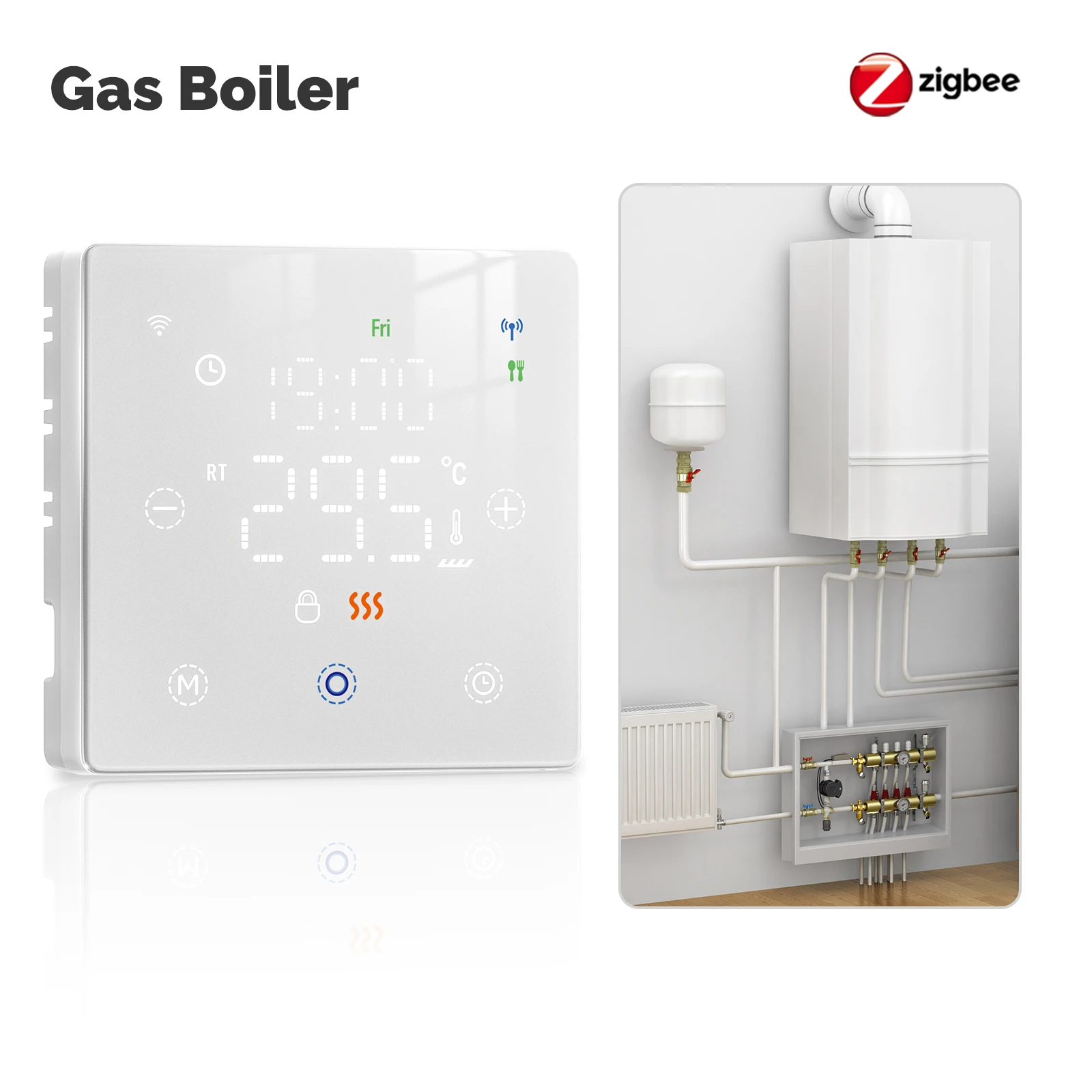 

MOES Tuya Умный термостат на батарейках для газового котла