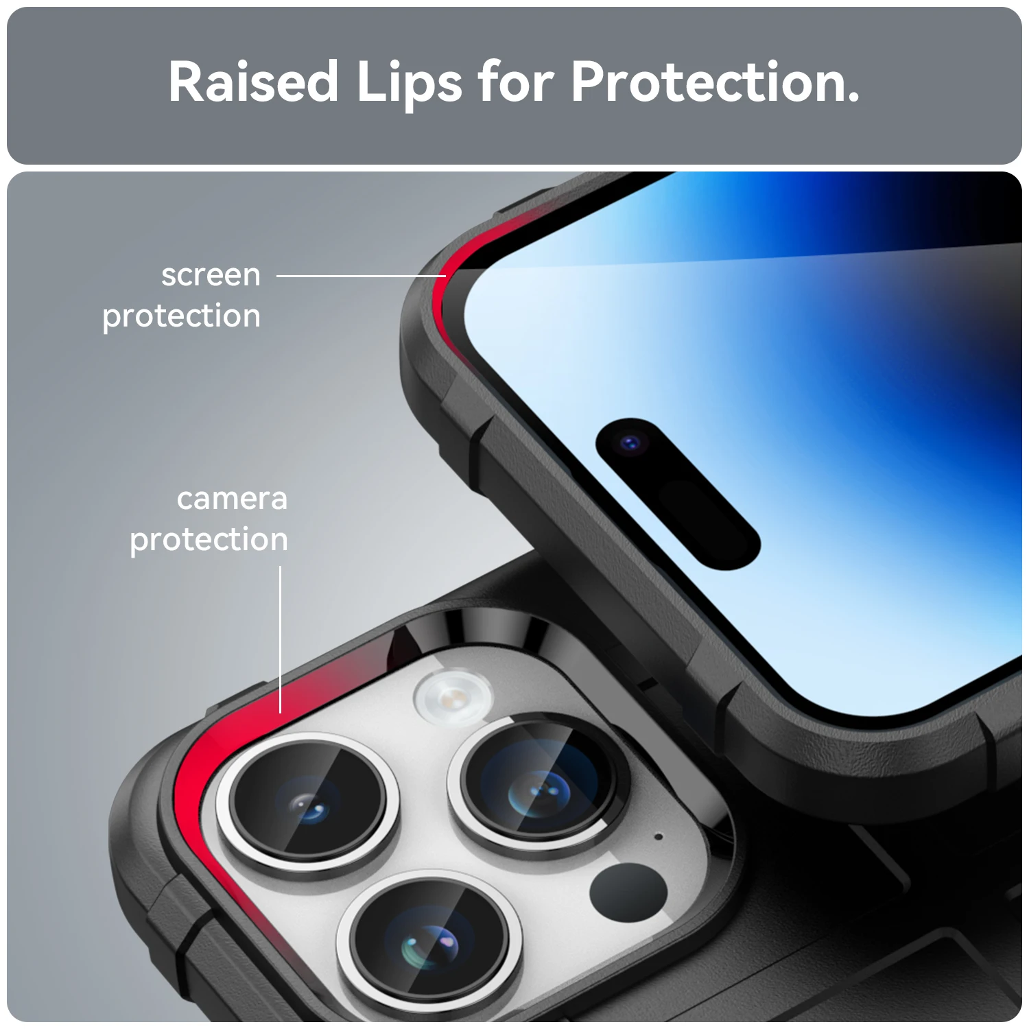 Black Rugged Shield Shockproof Armor Case For iPhone 14 Pro Protection Case Back Cover
