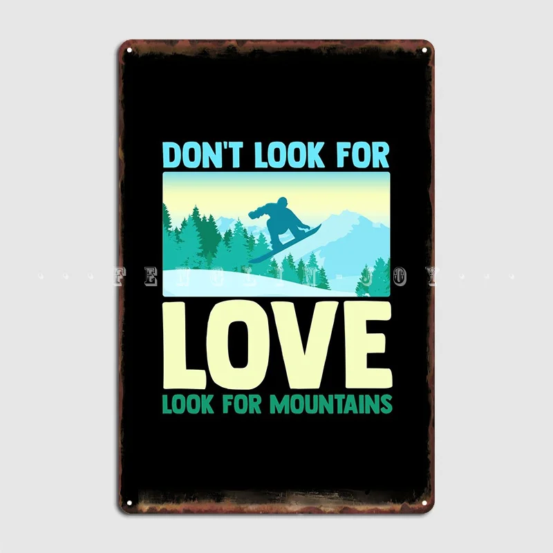 

Snowboard Text Art Sayings Metal Sign Kitchen Plaques Wall Pub Custom Tin Sign Poster