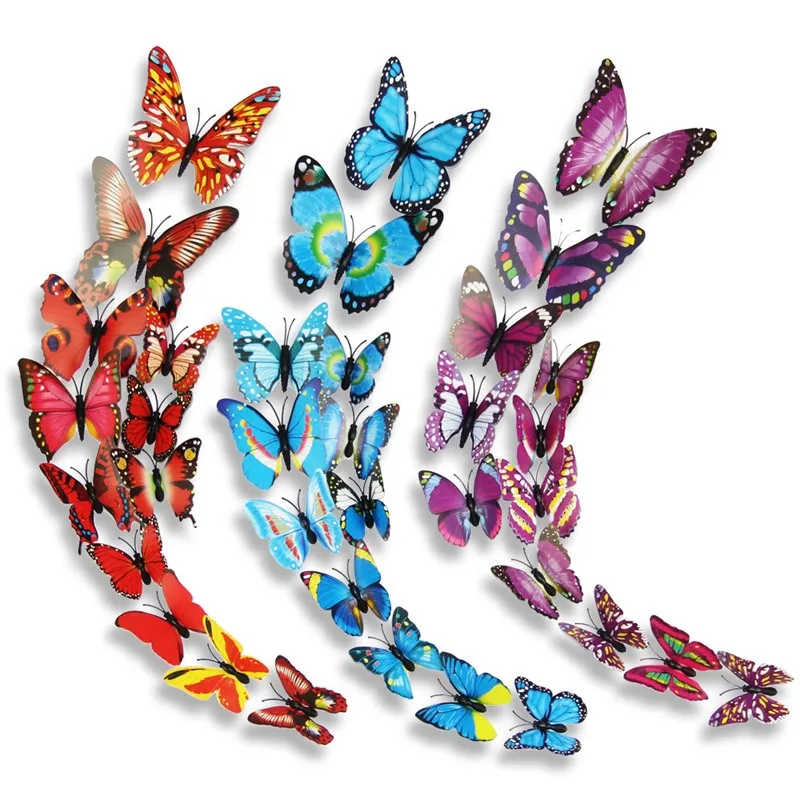 Нетоксичные настенные наклейки в виде бабочек украшение для дома