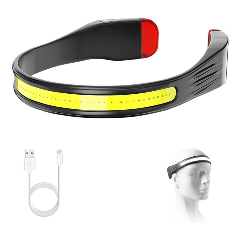 

LED Head Light Lamp,Rechargeable Head Light Lamps With 230°Wide Beam Lightweight Head Light Lamp And Red Tail Light