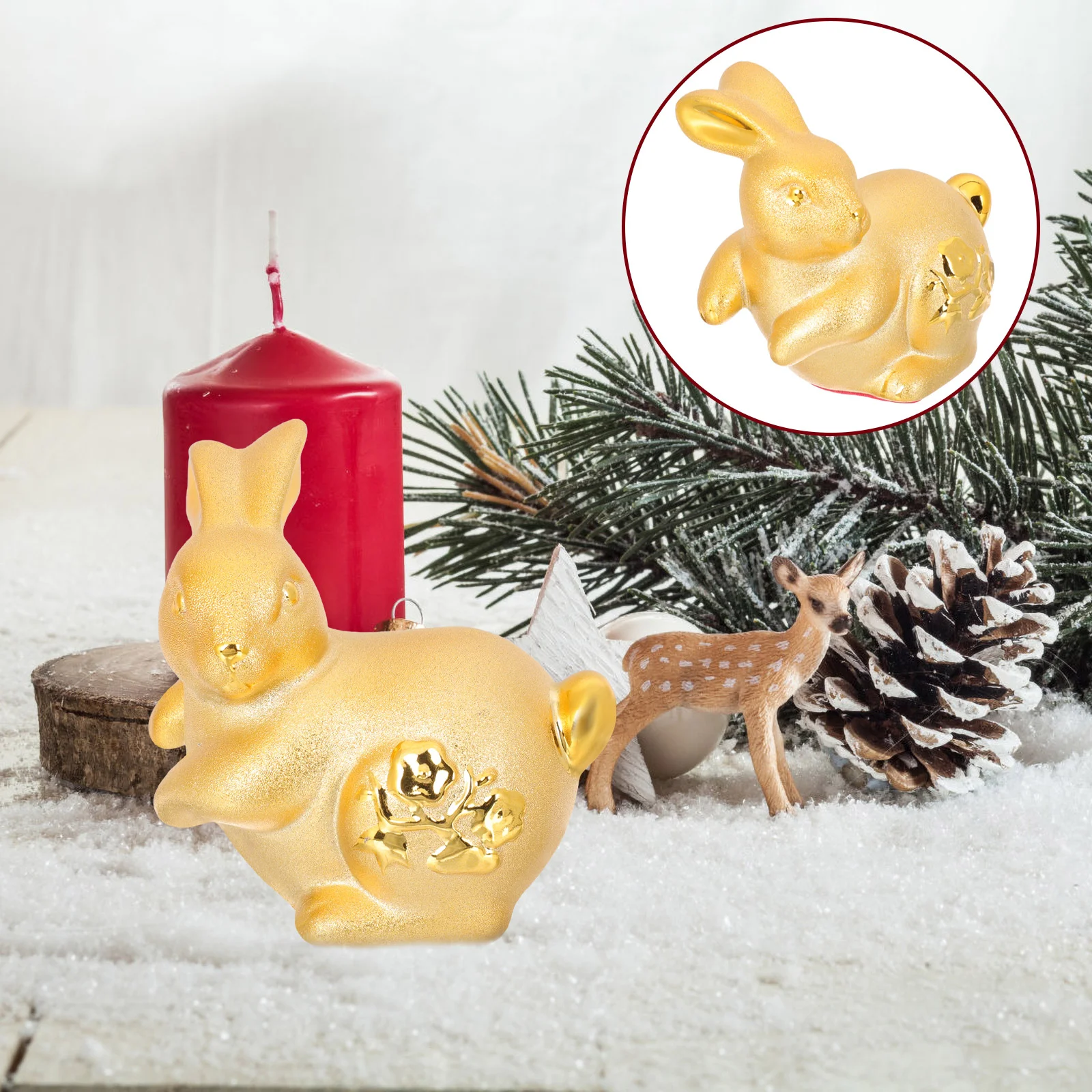 

Rabbit Chinese Statue Bank Zodiac Year Figurine Piggy Animal Bunnynew Figurines Decor Figuresof Lucky The Ornament Fortune