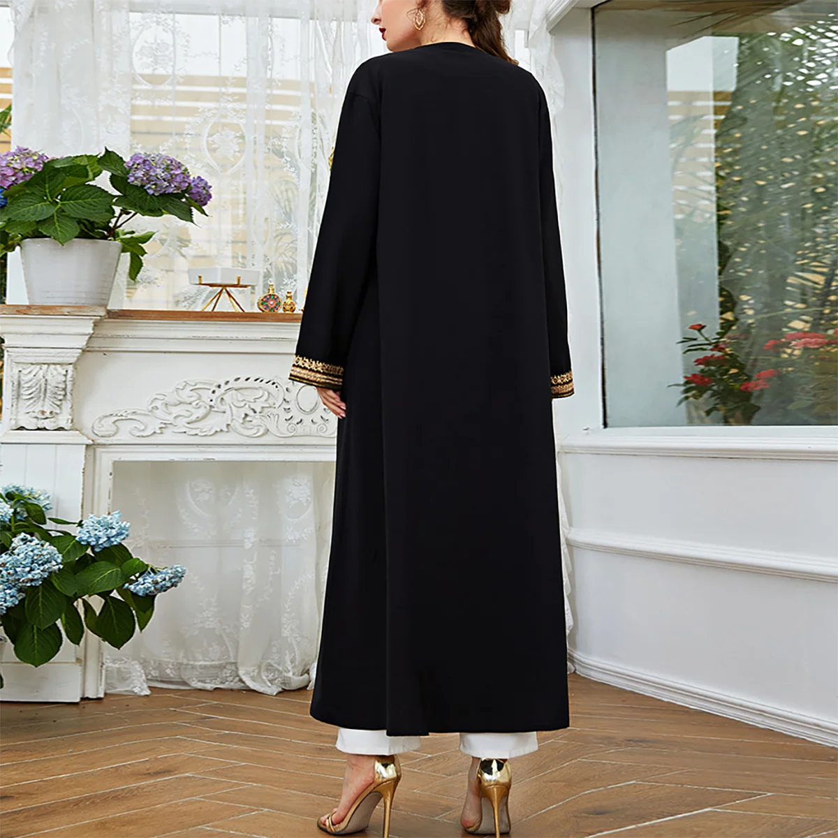 Elegant Women Embroidery Dubai Musilim Long Abaya Dress